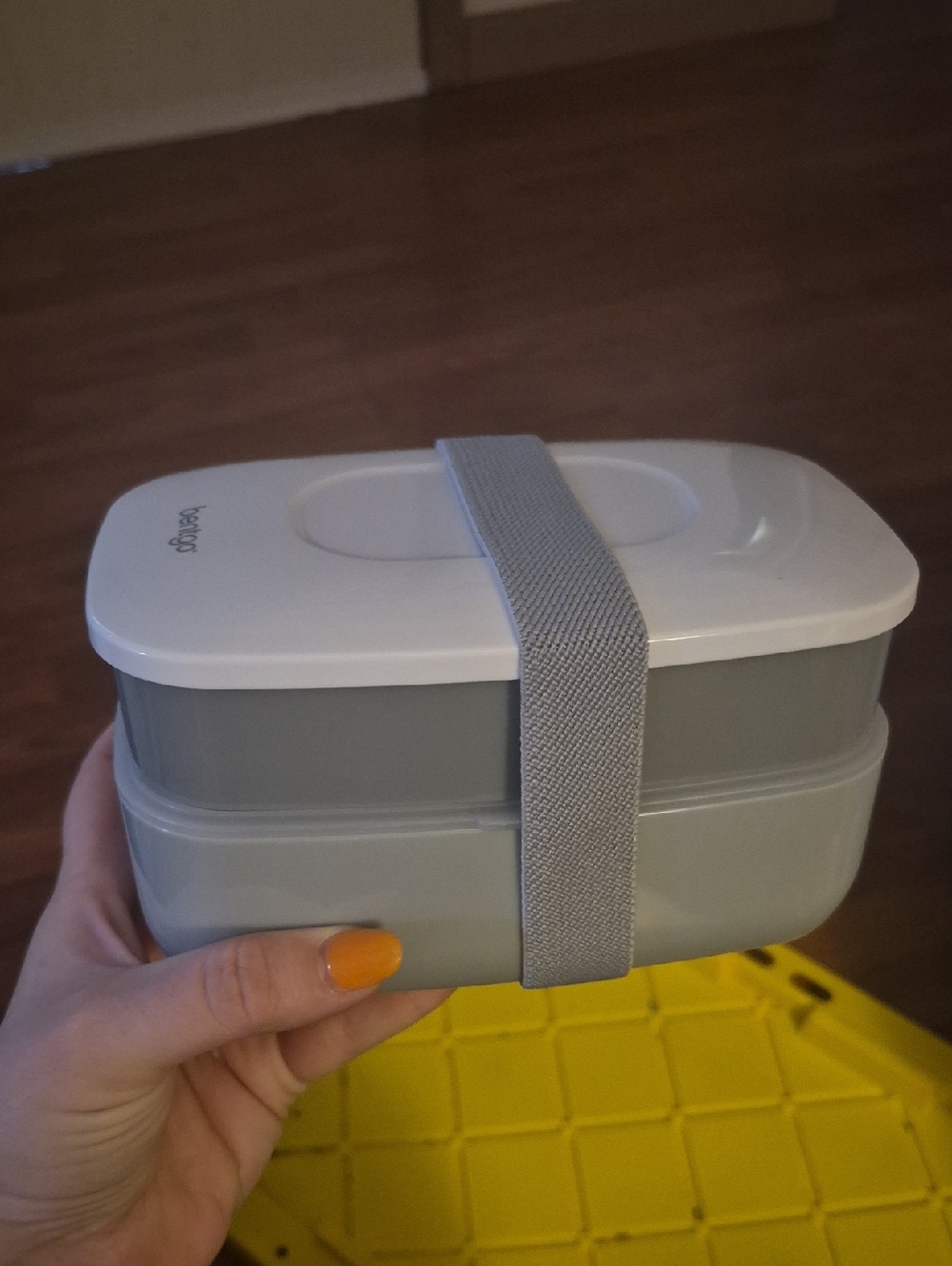 Bentgo Bento Stackable Gray Lunch Box with White Lid and Strap